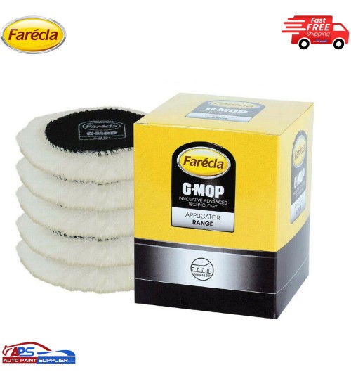 GML301 FARECLA 3 INCH LAMBS WOOL HOOK AND LOOP POLISHING PAD-BOX OF 5